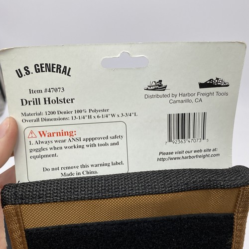 NWT U.S. GENERAL HEAVY CANVAS UNIVERSAL DRILL HOLSTER BIT STORAGE HARBOR FREIGHT - Picture 6 of 6