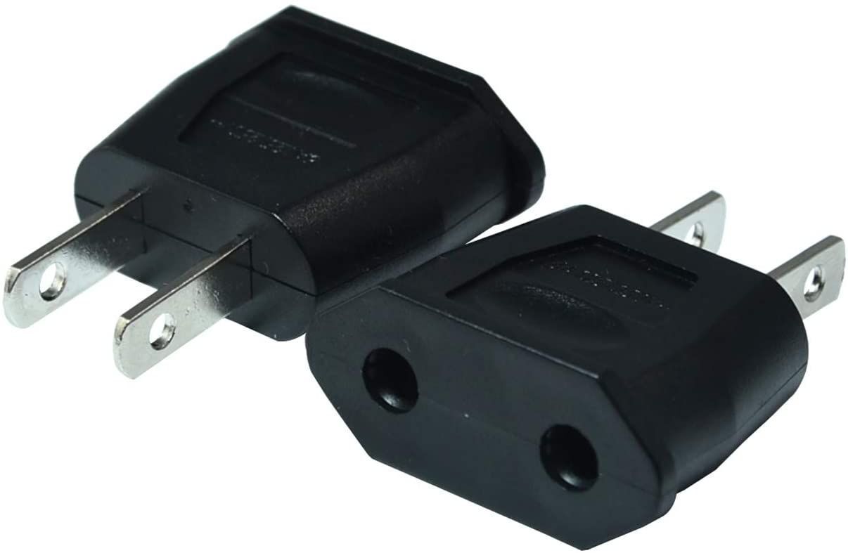 2pcs Socket Plug Adapter Europe EU TO US Travel Charger AC Power Converter  