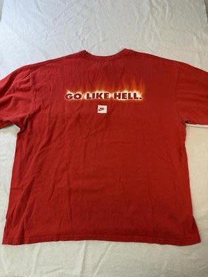 Y2K Fire Nike Grey Tag T-shirt Nike Go Like Hell XL