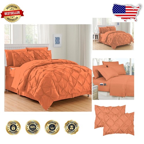 Luxury Softest 8-Piece Bed-in-a-Bag Set King/California King - Coral Pintuck