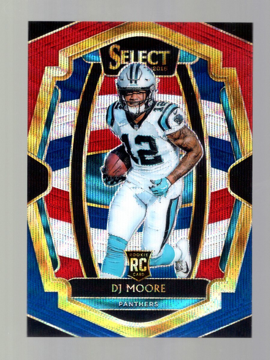 2018 Panini SELECT DJ MOORE RC TRI-COLOR PRIZM #119/199 #137 PANTHERS