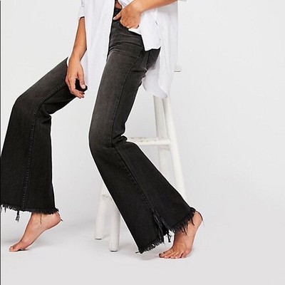 free people black flare jeans