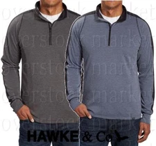 NEW! MEN'S HAWKE & CO. PRO SERIES TECH KNIT 1/4 ZIP PULLOVER TOP! STETCH VARIETY