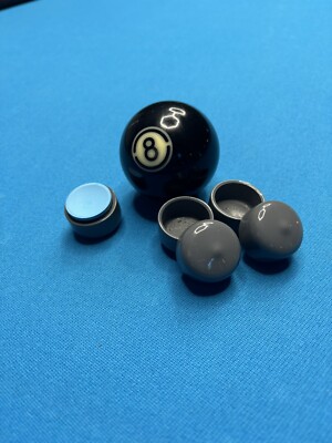 ( 5 ) Gray Pool Cue Chalk Holder For Taom Chalk Round Cup Billiards