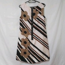 Dolce & Gabbana Dress Striped Flower Women Size 42 Silk White