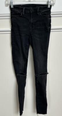 All saints Grace w 25 black skinny Distress jeans | eBay