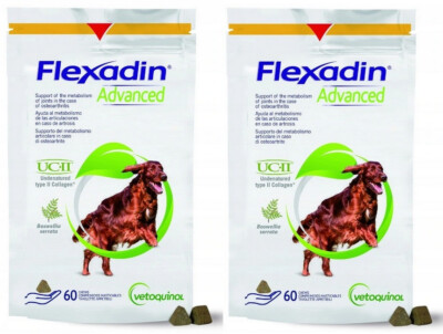 2 x FLEXADIN Advanced Adult Dog 60 Chews für Hunde bei Osteoarthrose