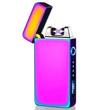 Electric Lighter Flameless Windproof Electric Dual Arc Plasma Torch Rechargeable