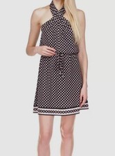 $125 Michael BY Michael Kors Women's Black Twisted Halter Dress Size XS