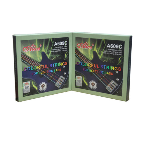 2 Sets  Alice 4-String Electric Bass Guitar Colorful Strings Coated A609C-L - Afbeelding 1 van 5