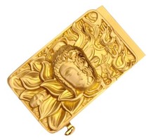 2.3" Brass Carved Buddha Devil Head Belt Buckle Strap Fastener Buddhism Zen