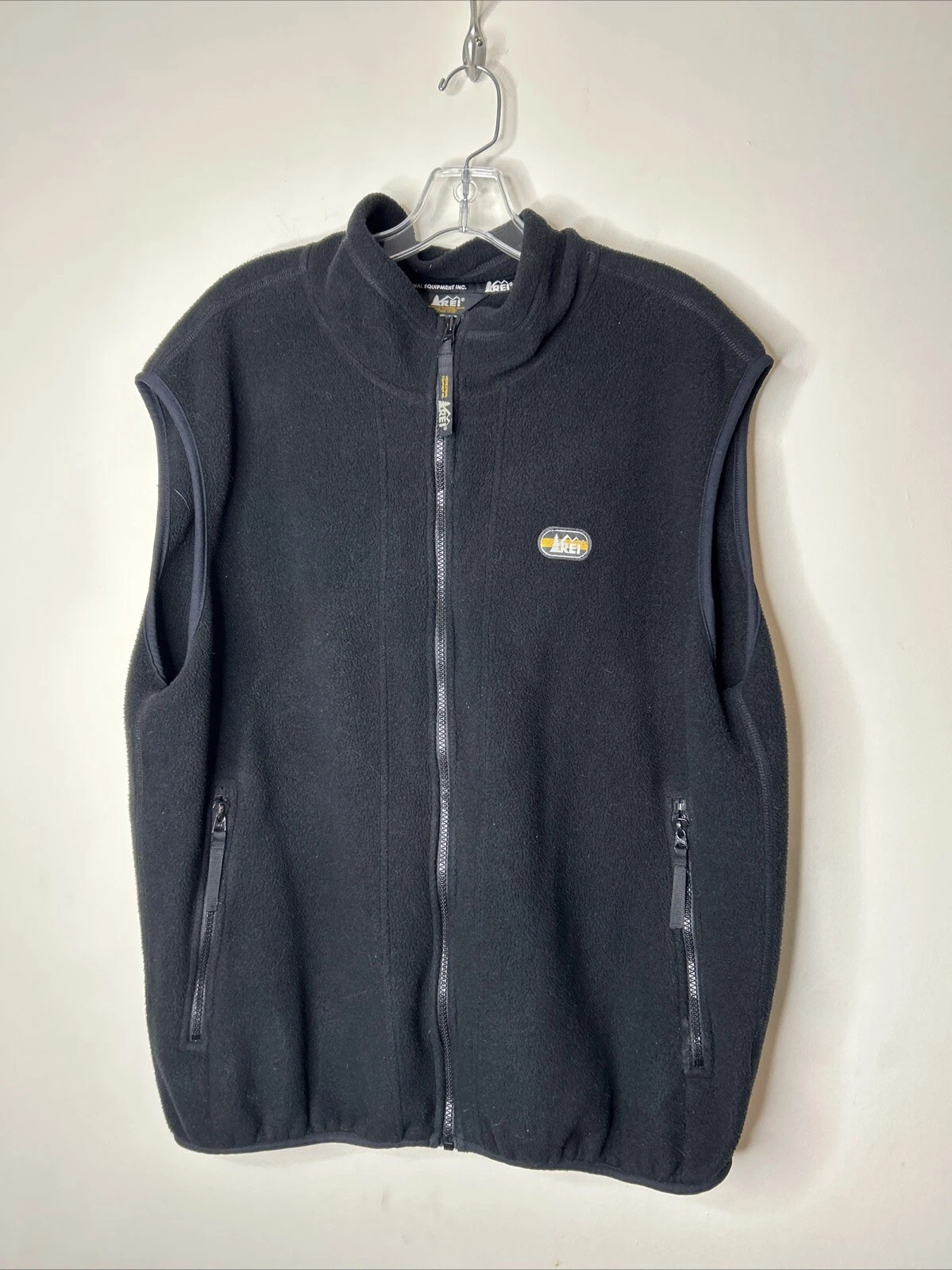 REI Men's Vest Fleece Full-Zip Black Mens XL Outdoors Hiking Vest