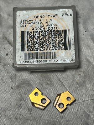 LOT OF 2AMEC #0 GEN2 T-A 9/16'' Carbide Spade Drill Inserts  4C20H-0018