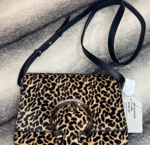 Jimmy Choo Madeline Shoulder Bag Leopard Fur Natural Mix Handbag Shoulder Bag