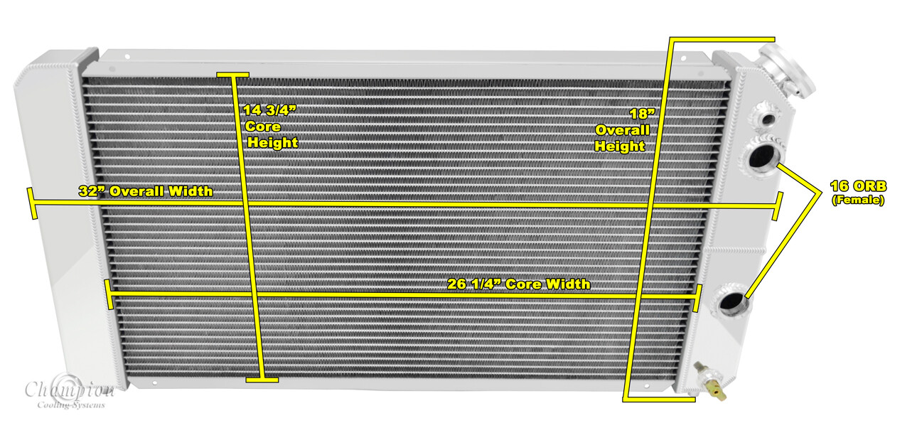 Docteur Radiator 3 Row LS Conv Double Pass DR Radiator For 96 -05 GMC Jimmy w 1.25/1.50 ...