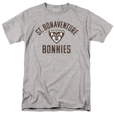 St. Bonaventure University Adult T-Shirt Bonnies Logo, Athletic Heather, S-5XL