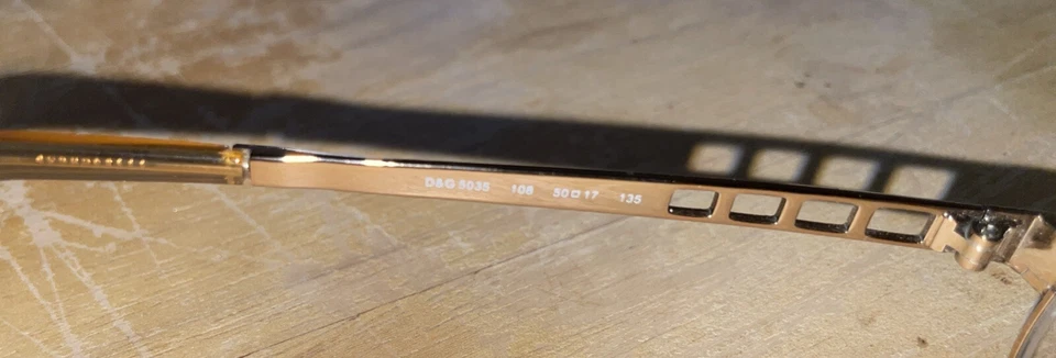 Dolce & Gabbana D&G Eyeglasses 5035 Gold 108 Authentic 52-17-140 Gold Frame - Image 2 of 4