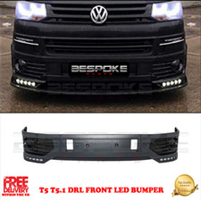 VW SPORTLINE STYLE DRL FRONT SPLITTER BUMPER LOWER SPOILER 2010 FOR VW T5 T5.1