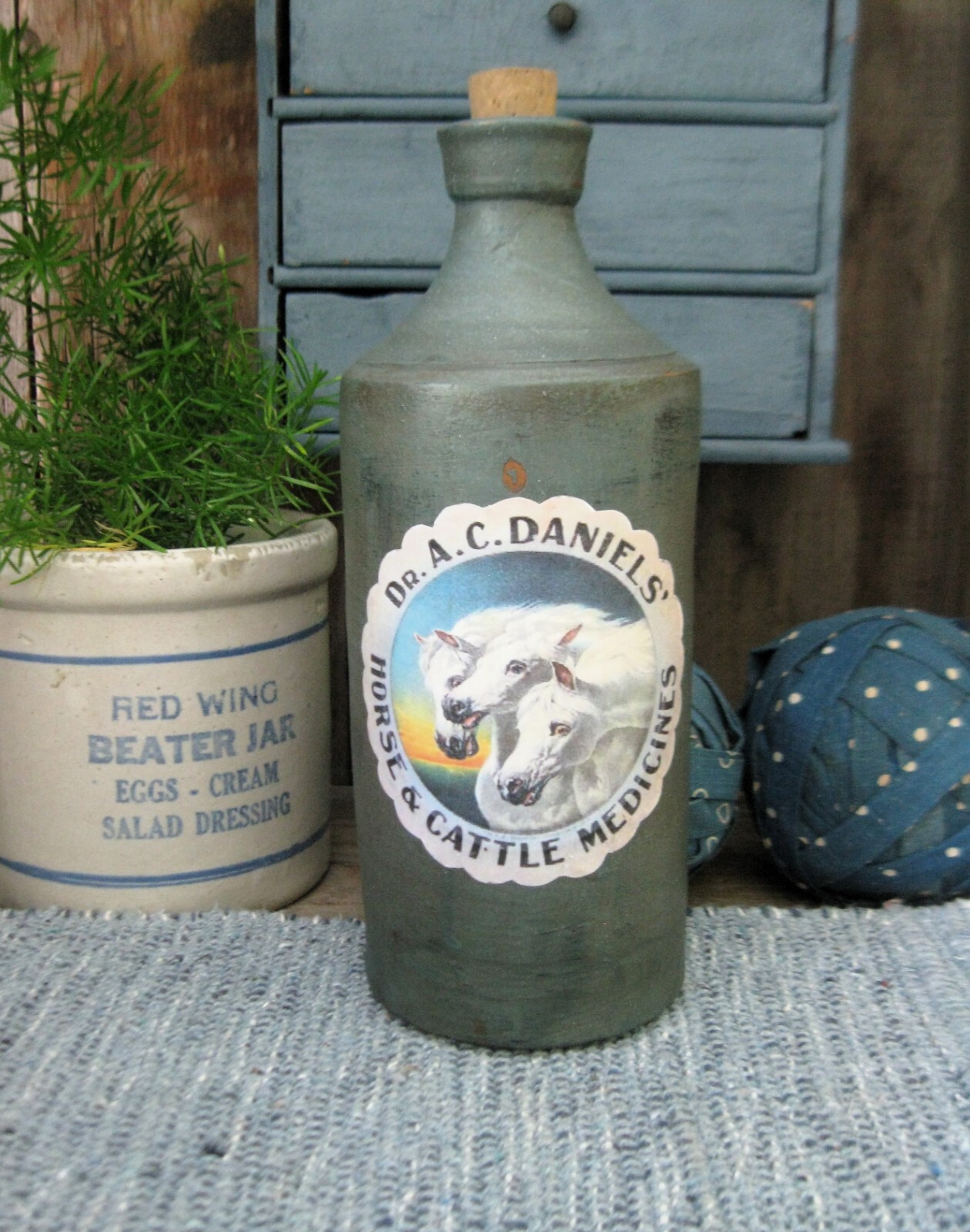 Large Early Antique Wood Dough Bowl Wide Rim Teal Blue Milk Paint 15" eBay