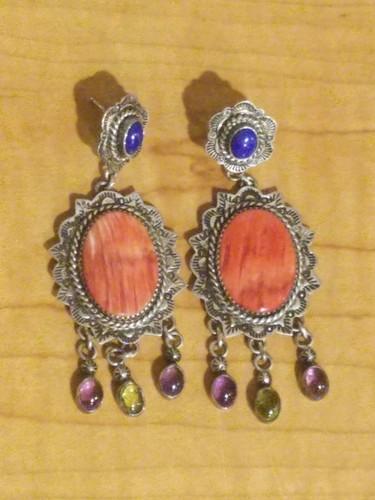 Helper Facts New/Vintage Navajo/Native American Sterling/ Spiny Oyster & Multi-stone ...