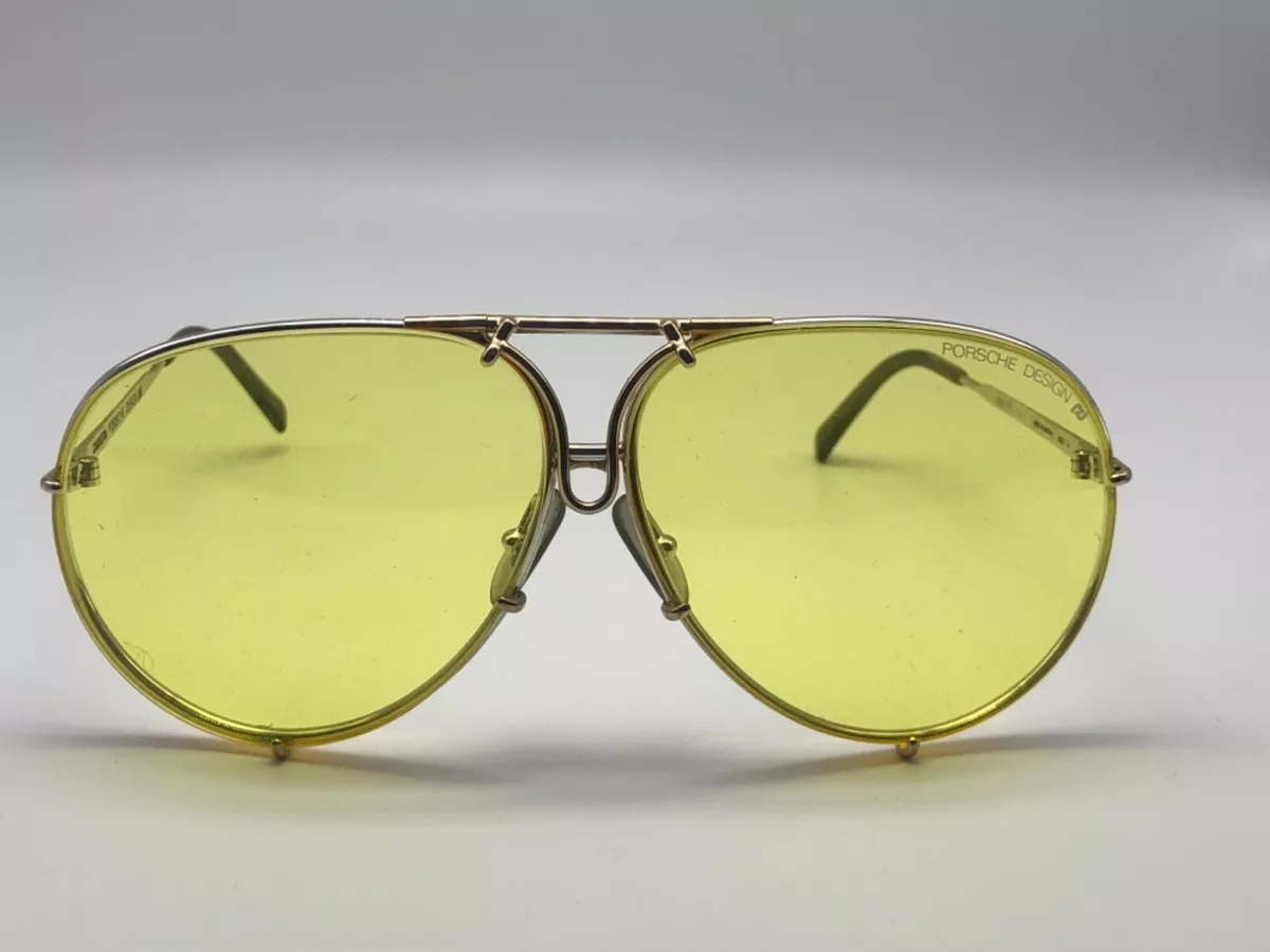 Yellow & Silver Aviator Sunglasses