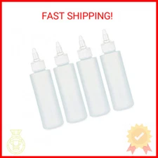BRIGHTFROM Condiment Squeeze Bottles, 4 OZ Empty Squirt Bottle with Twist Top Ca