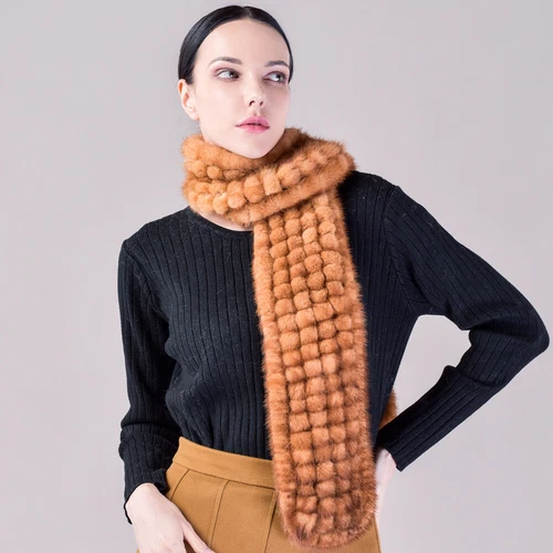 Braid Real Mink Fur Scarf  Neck Wrap Handmade Gift Cape - Picture 19 of 24