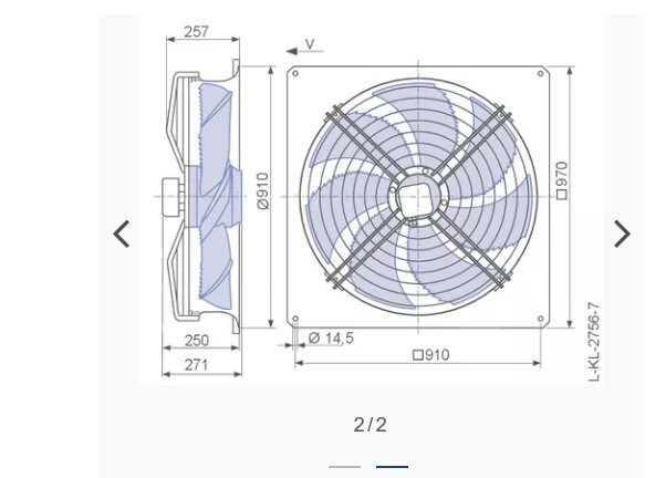 ZIEHL ABEGG AXIAL AC FAN 800 mm / FN080-SDQ.6N.V7 / AC / 230