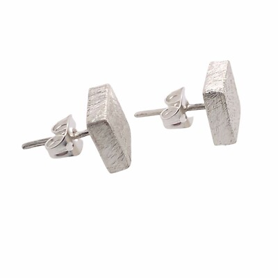 Bileam Sterling Silber Quadrat Box Post Ohrringe Gebürstet. 06BAGE095SQB