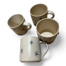 4 Rothenburger Keramik K Ehler Mugs Mid Century Stars