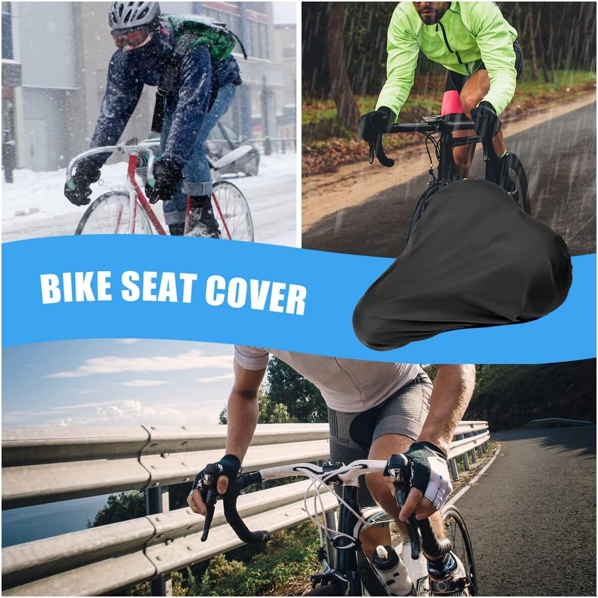 2 Stück Fahrrad Sattelschutz Wasserdicht - Universal Sattelüberzug 27x24cm