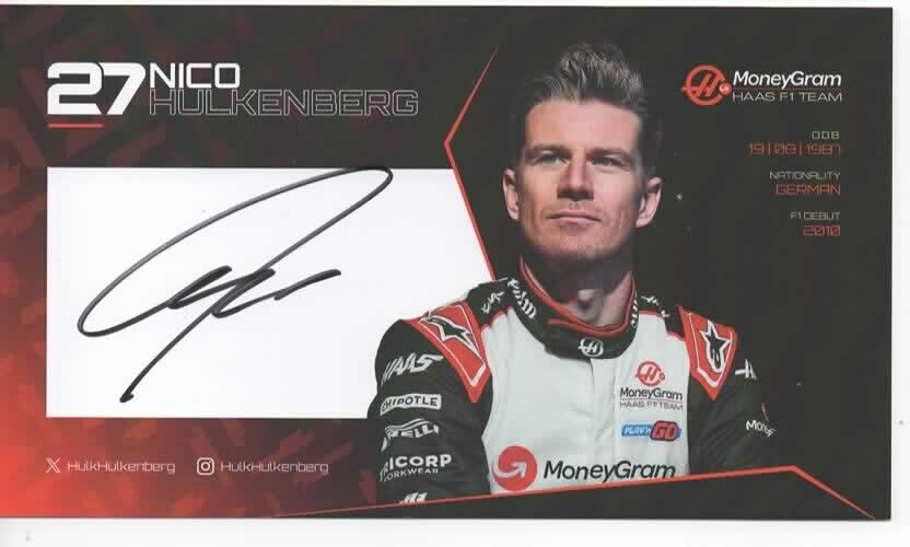 Nico Hulkenberg signed official autograph card Haas F1 Team 2024