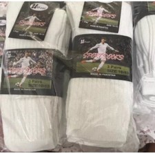12 Pairs Men's White Sports Cotton Crew Socks size 10-13  Excellent   