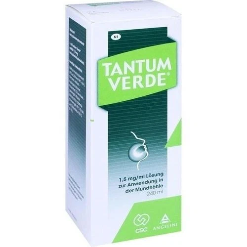 ANGELINI PHARMA DEUTSCHLAND GMBH TANTUM VERDE 1,5 mg/ml Lösung zur Anwendung in der Mundhöhle 240ml PZN 10253073
