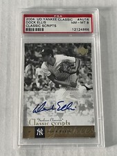 Dock Ellis 2004 Upper Deck Yankee Classic Scripts Autograph Auto SP PSA 8 NM-MT