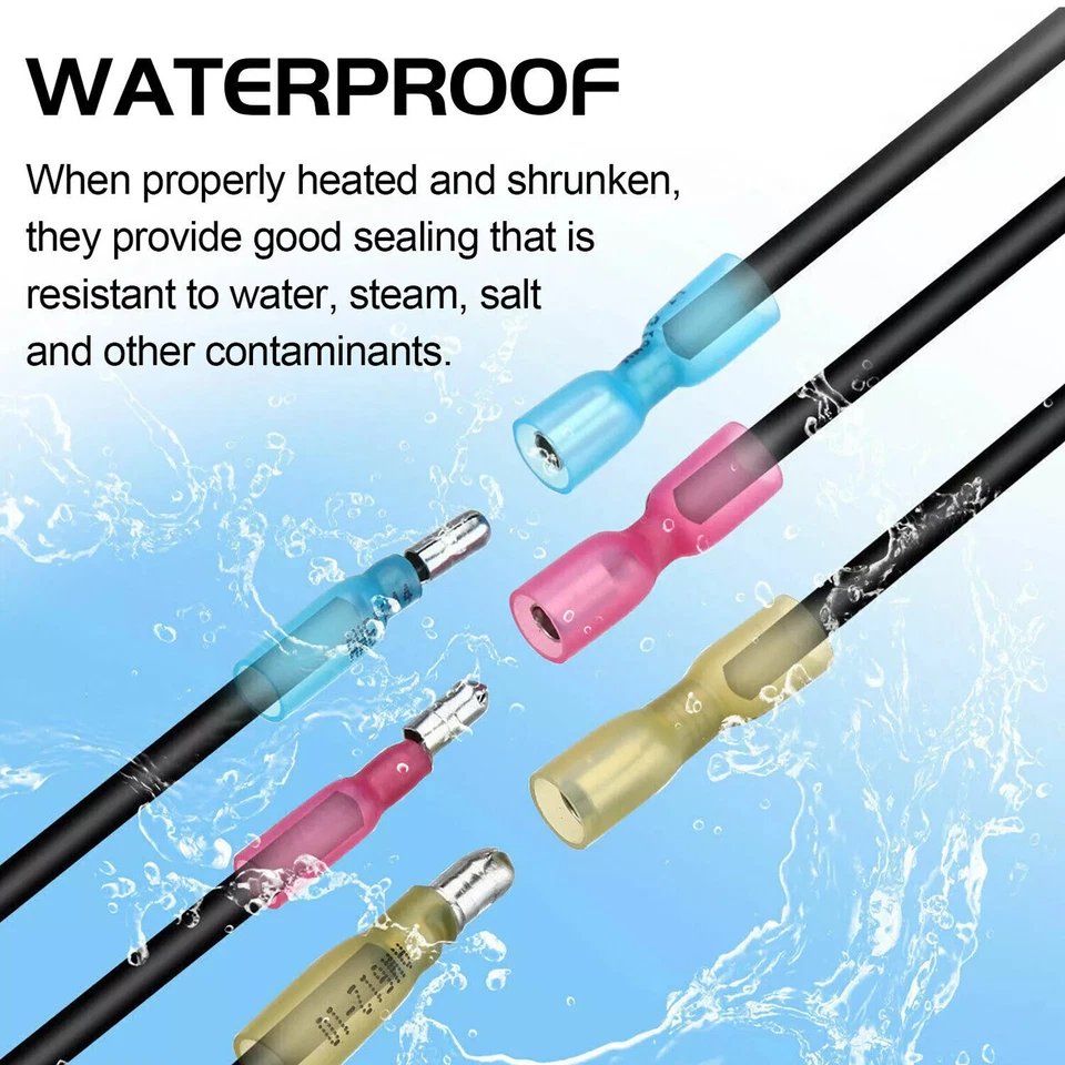 200pcs Heat Shrink Bullet Wire Connectors 22-10AWG Male Female Crimp Terminals - Image 3 of 4