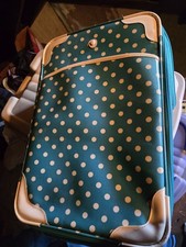 Blue/White Polka Dot Rolling Suitcase Luggage...