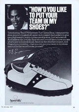 Vintage 1977 Spotbilt ST70 Turf Game Shoe Advertising Page 12x8in Metal Sign