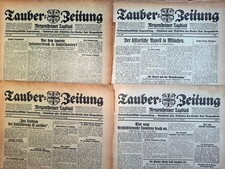 4 x TAUBER ZEITUNG Bad Mergentheim 1938 Monachium Stuttgart Ehingen Tybinga