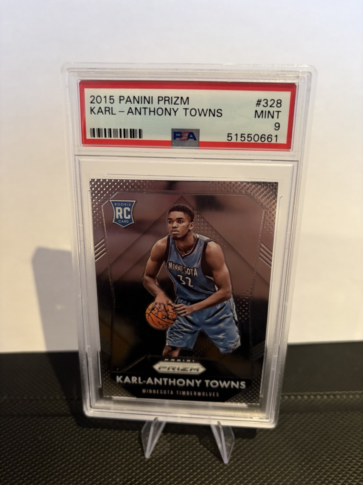 2015-16 Panini Prizm Rookies Karl-Anthony Towns #328 PSA 9