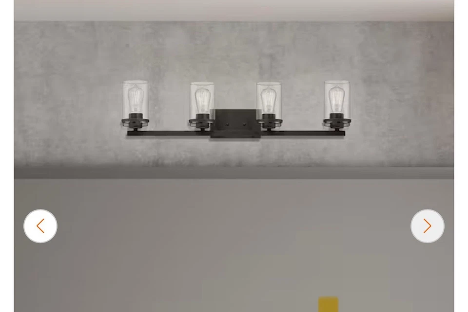 Designers Fountain 93304 Black Jedrek 4-Light 34"W Bathroom Vanity Light — 第 2/3 张图片