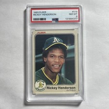 1983 Fleer #519 Rickey Henderson PSA 8 NM-MT