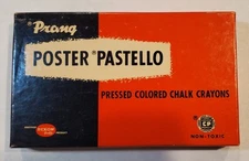 1970s Dixon Prang Poster Pastello Pressed Colored Chalk Crayons Original Box Set
