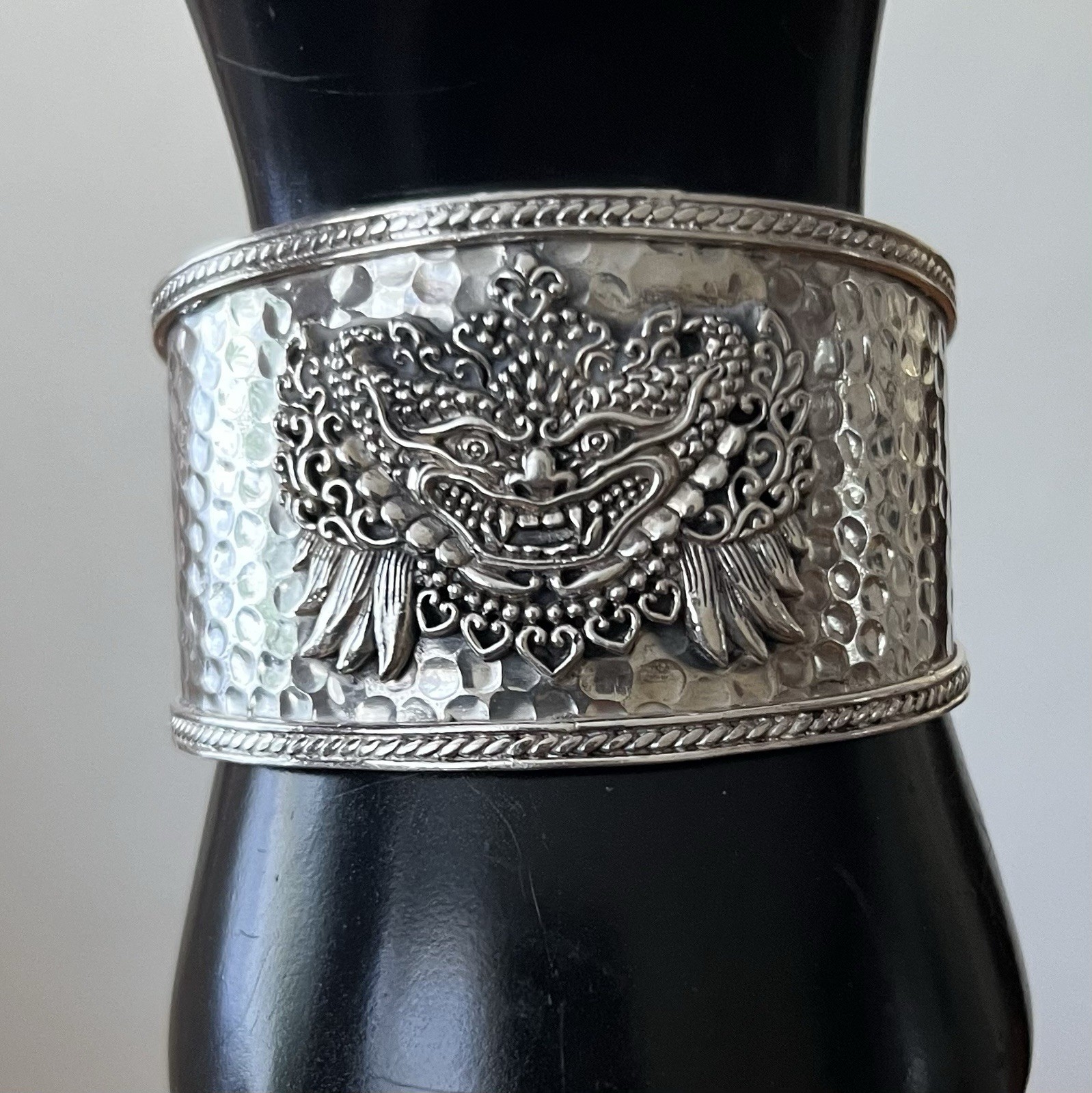 Sterling Silver 925 Dragon Cuff - image 1