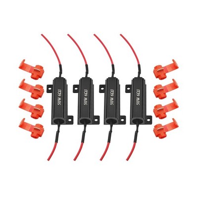 AUXLIGHT 4Pcs Quality 50W 6ohm Load Resistors - Fix LED Turn Signal Blinker/E...