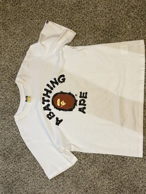 A Bathing Ape BAPE Men s White Graphic Logo Crew Neck Cotton Tee XL