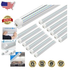Energy Efficient 4ft LED Lights 12-Pack 40W 5500LM Cool White V-Shape Linkable