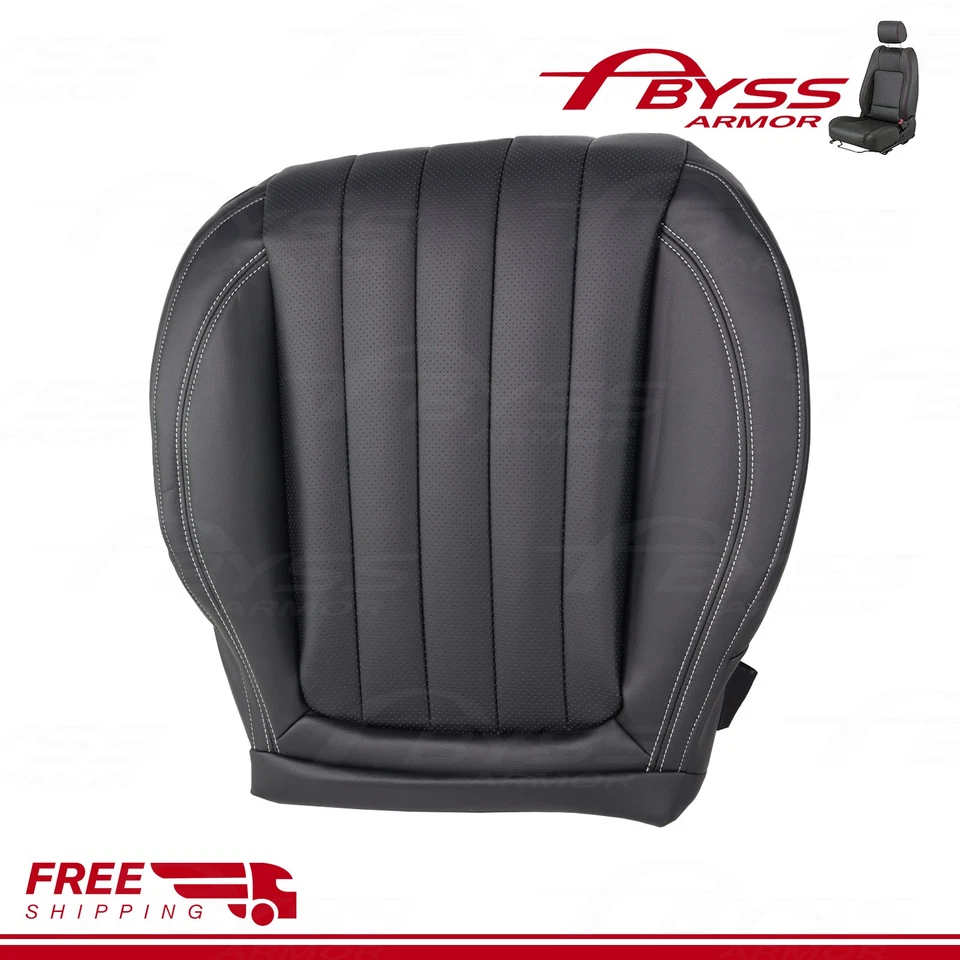 Fits 2017 2018 2019 2020 Mercedes Benz E300 Driver Bottom & Top Seat Cover Black - Image 2 of 4