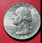 1946 Choice Uncirculated US Washington SILVER Quarter! Philadelphia Mint! Coin!