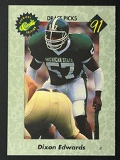 1991 Classic Games Draft Picks Dixon Edwards Michigan State Rookie Card #34. rookie card picture
